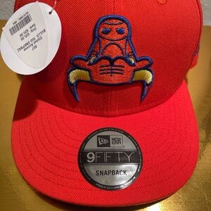 New Era Vibrant Red Snapback Hat with Embroidered Design